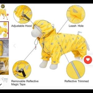 Dog Blueberry Raincoat 16” Yellow